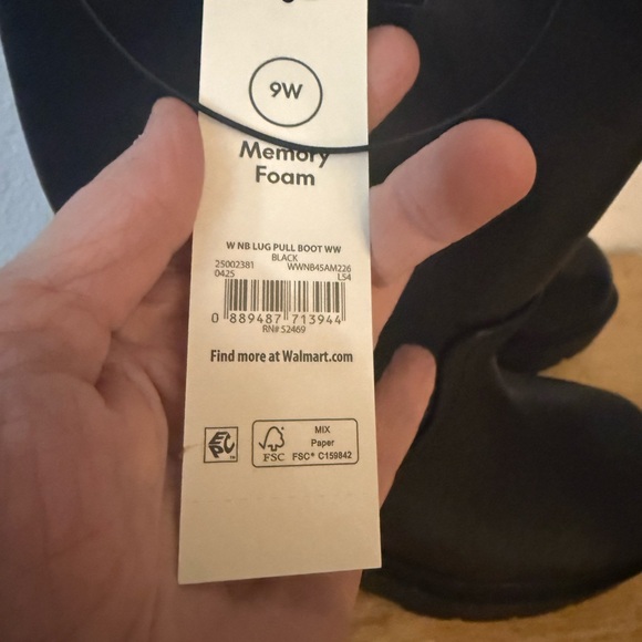 No Boundaries Sleek Black Wide Width Boots. Lug Pull Boots. Zipper on side. - Picture 3 of 8